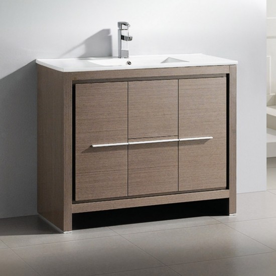 Fresca Allier 40" Gray Oak Modern Bathroom Cabinet w/ Sink