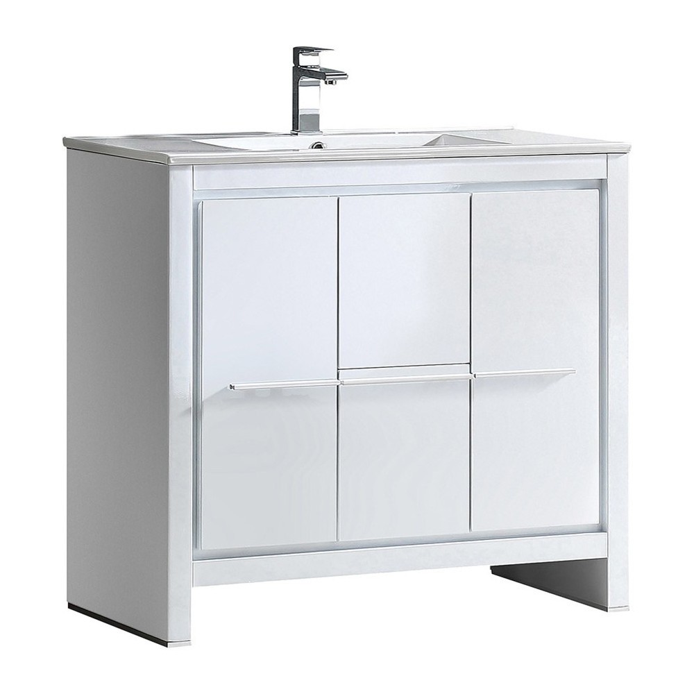 Fresca Allier 36" White Modern Bathroom Cabinet w/ Sink