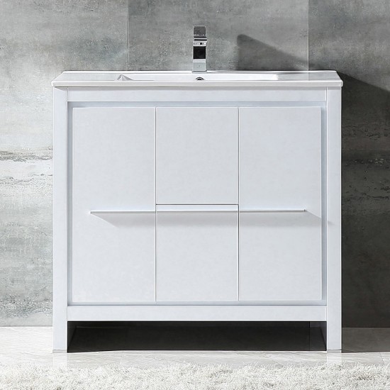 Fresca Allier 36" White Modern Bathroom Cabinet w/ Sink