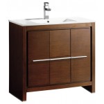 Fresca Allier 36" Wenge Brown Modern Bathroom Cabinet w/ Sink