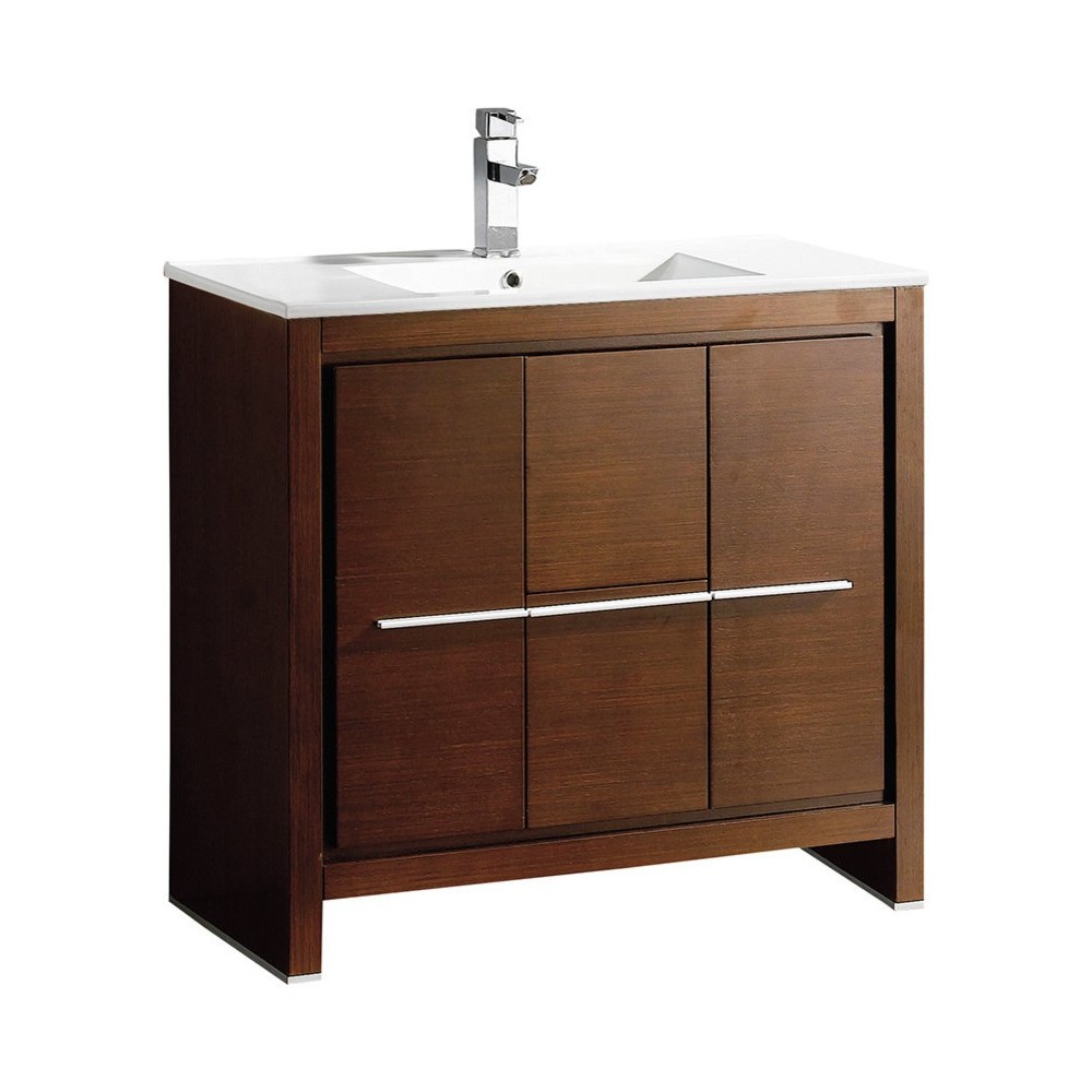 Fresca Allier 36" Wenge Brown Modern Bathroom Cabinet w/ Sink