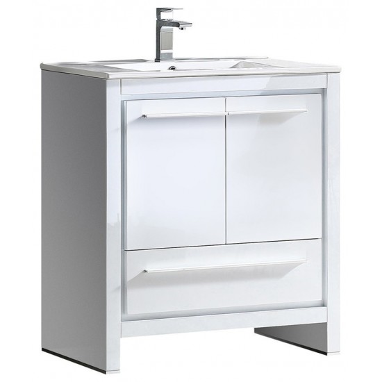 Fresca Allier 30" White Modern Bathroom Cabinet w/ Sink