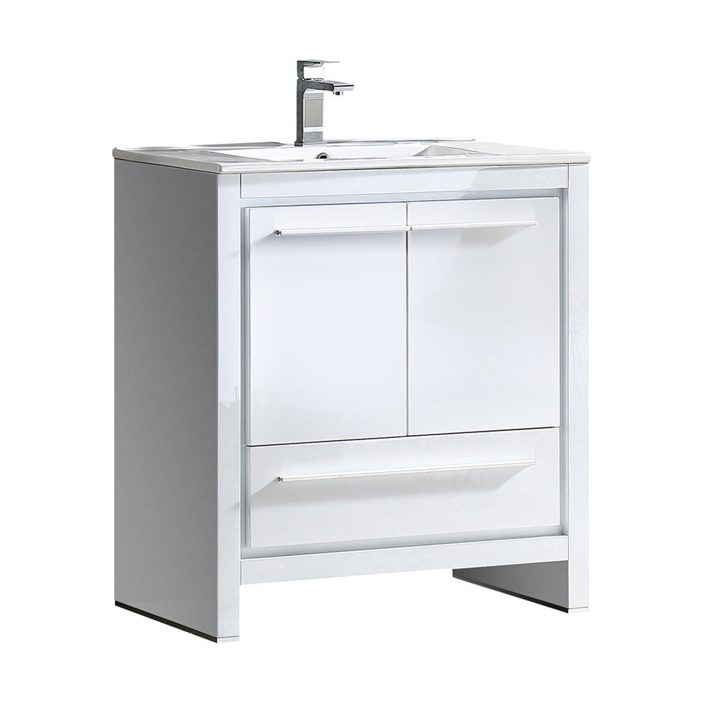 Fresca Allier 30" White Modern Bathroom Cabinet w/ Sink Fresca Allier 30" White Modern Bathroom Cabinet w/ Sink