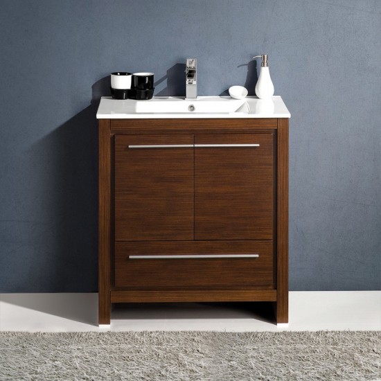 Fresca Allier 30" Wenge Brown Modern Bathroom Cabinet w/ Sink