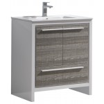 Fresca Allier Rio 30" Ash Gray Modern Bathroom Cabinet w/ Sink