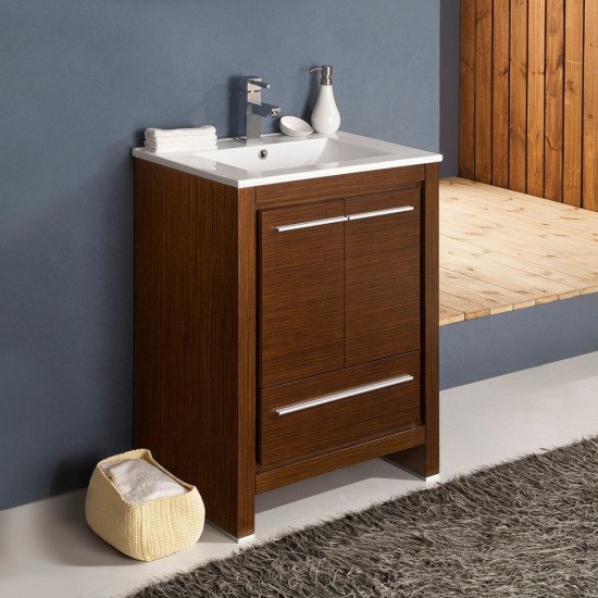 Fresca Allier 24" Wenge Brown Modern Bathroom Cabinet w/ Sink