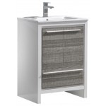 Fresca Allier Rio 24" Ash Gray Modern Bathroom Cabinet w/ Sink