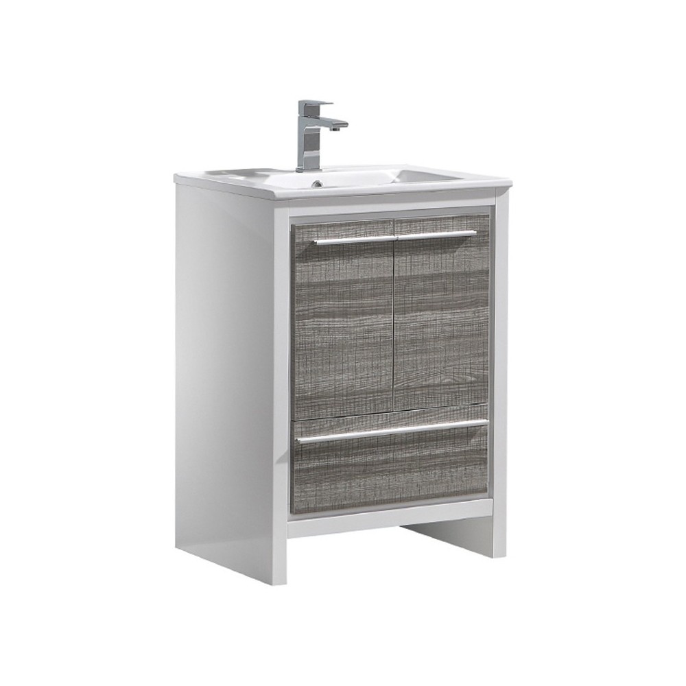 Fresca Allier Rio 24" Ash Gray Modern Bathroom Cabinet w/ Sink Fresca Allier Rio 24" Ash Gray Modern Bathroom Cabinet w/ Sink
