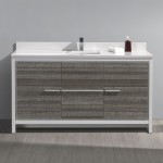 Fresca Allier Rio 60" Ash Gray Single Sink Modern Bathroom Vanity w/ Top & Sink