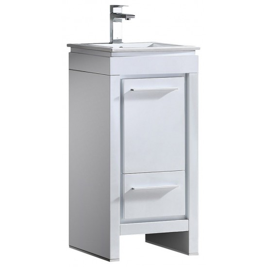Fresca Allier 16" White Modern Bathroom Cabinet w/ Sink