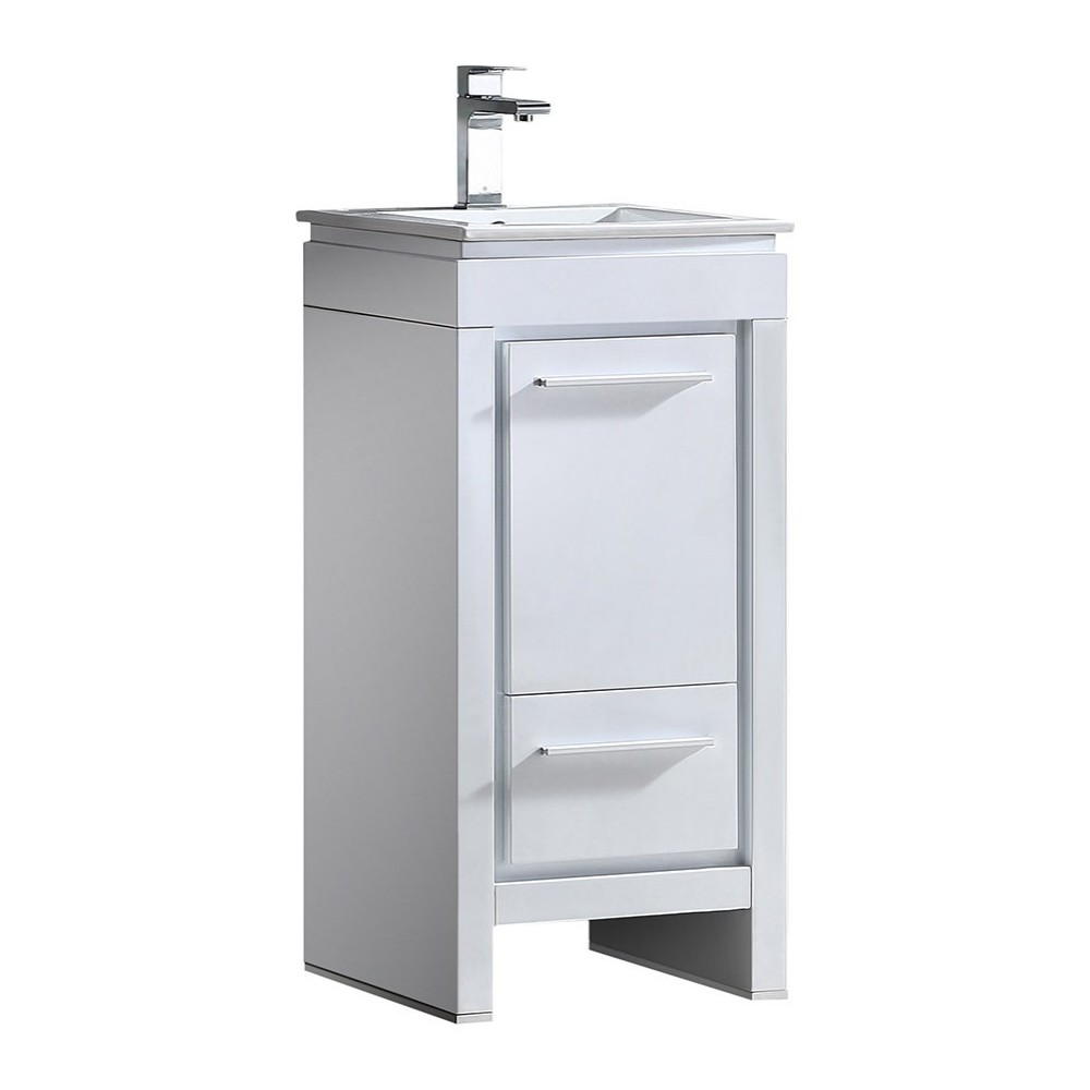 Fresca Allier 16" White Modern Bathroom Cabinet w/ Sink