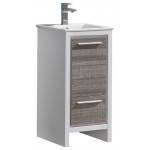 Fresca Allier Rio 16" Ash Gray Modern Bathroom Cabinet w/ Sink