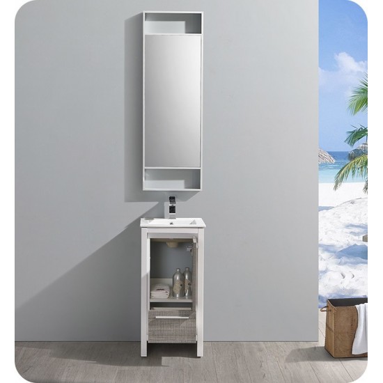 Fresca Allier Rio 16" Ash Gray Modern Bathroom Cabinet w/ Sink