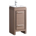 Fresca Allier 16" Gray Oak Modern Bathroom Cabinet w/ Sink