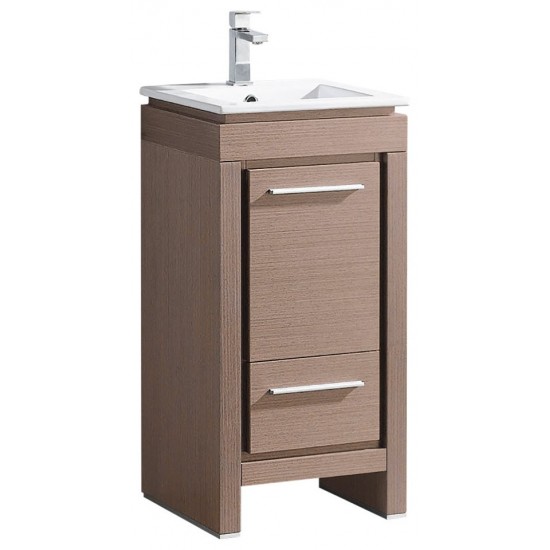 Fresca Allier 16" Gray Oak Modern Bathroom Cabinet w/ Sink