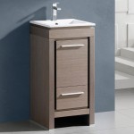 Fresca Allier 16" Gray Oak Modern Bathroom Cabinet w/ Sink