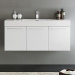 Fresca Vista 48" White Wall Hung Modern Bathroom Cabinet w/ Integrated Sink