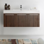 Fresca Vista 48" Walnut Wall Hung Modern Bathroom Cabinet w/ Integrated Sink