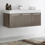 Fresca Vista 48" Gray Oak Wall Hung Modern Bathroom Cabinet w/ Integrated Sink