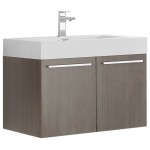 Fresca Vista 30" Gray Oak Wall Hung Modern Bathroom Cabinet w/ Integrated Sink