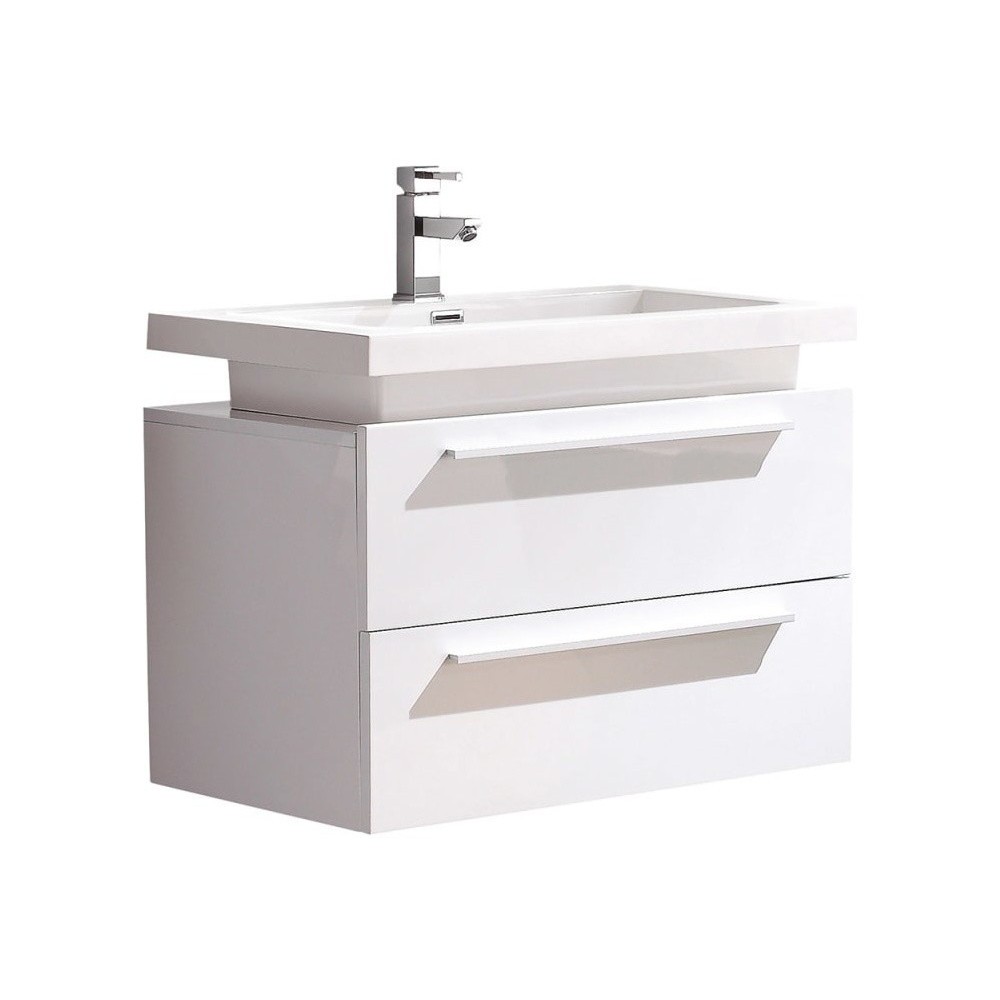 Fresca Medio 32" White Modern Bathroom Cabinet w/ Vessel Sink