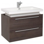 Fresca Medio 32" Gray Oak Modern Bathroom Cabinet w/ Vessel Sink