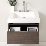 Fresca Potenza 28" Gray Oak Modern Bathroom Cabinet w/ Vessel Sink