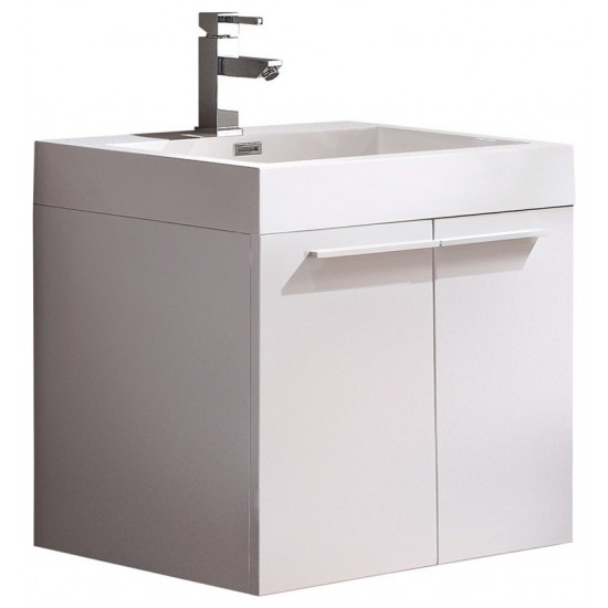 Fresca Alto 23" White Modern Bathroom Cabinet w/ Integrated Sink