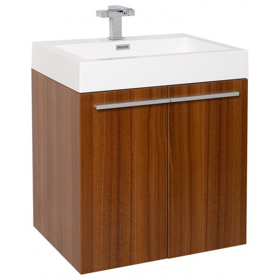 Fresca Alto 23" Teak Modern Bathroom Cabinet w/ Integrated Sink