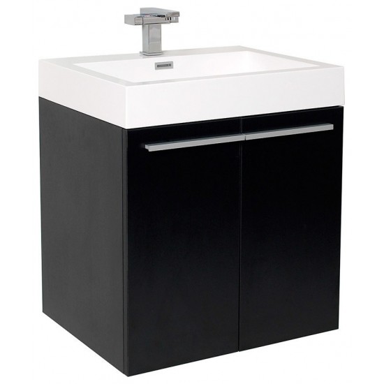 Fresca Alto 23" Black Modern Bathroom Cabinet w/ Integrated Sink