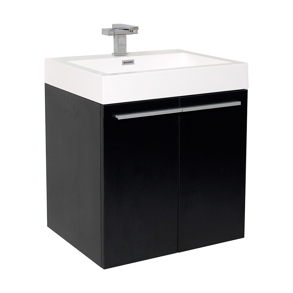 Fresca Alto 23" Black Modern Bathroom Cabinet w/ Integrated Sink