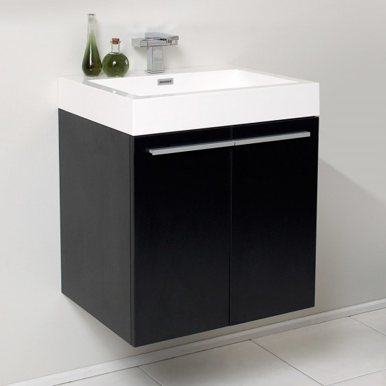 Fresca Alto 23" Black Modern Bathroom Cabinet w/ Integrated Sink