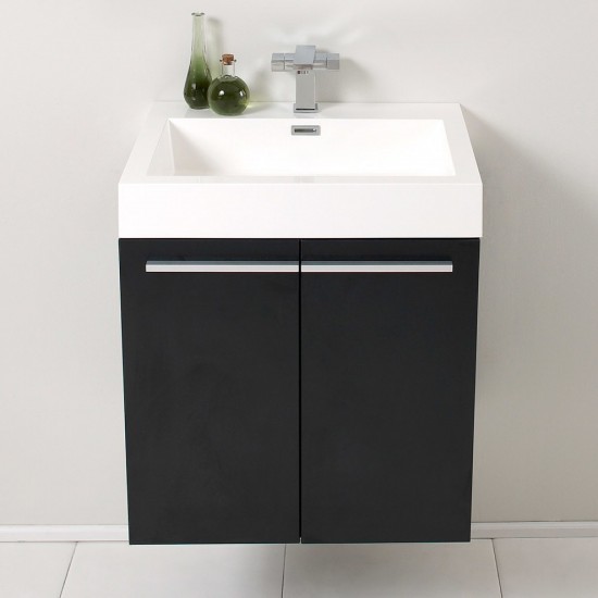 Fresca Alto 23" Black Modern Bathroom Cabinet w/ Integrated Sink