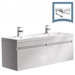 Fresca Largo 57"White Modern Double Sink Bathroom Cabinet w/ Integrated Sinks