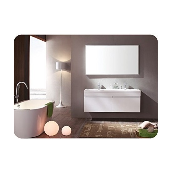 Fresca Largo 57"White Modern Double Sink Bathroom Cabinet w/ Integrated Sinks