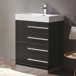 Fresca Livello 24" Black Modern Bathroom Cabinet w/ Integrated Sink