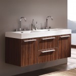 Opulento 54" Black Modern Double Sink Bathroom Cabinet w/ Integrated Sinks