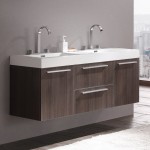 Opulento 54" Black Modern Double Sink Bathroom Cabinet w/ Integrated Sinks