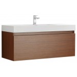 Fresca Mezzo 48" Teak Wall Hung Modern Bathroom Cabinet w/ Integrated Sink