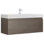 Fresca Mezzo 48" Gray Oak Wall Hung Modern Bathroom Cabinet w/ Integrated Sink