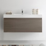 Fresca Mezzo 48" Gray Oak Wall Hung Modern Bathroom Cabinet w/ Integrated Sink