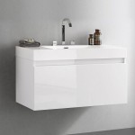 Fresca Mezzo 39" White Modern Bathroom Cabinet w/ Integrated Sink