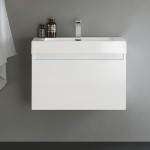 Fresca Mezzo 30" White Wall Hung Modern Bathroom Cabinet w/ Integrated Sink