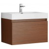 Fresca Mezzo 30" Teak Wall Hung Modern Bathroom Cabinet w/ Integrated Sink