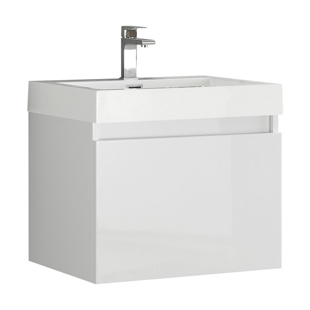 Fresca Nano 24" White Modern Bathroom Cabinet w/ Integrated Sink