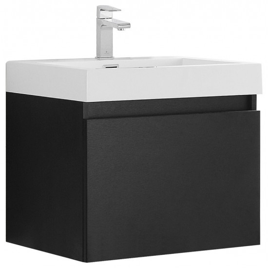 Fresca Nano 24" Black Modern Bathroom Cabinet w/ Integrated Sink