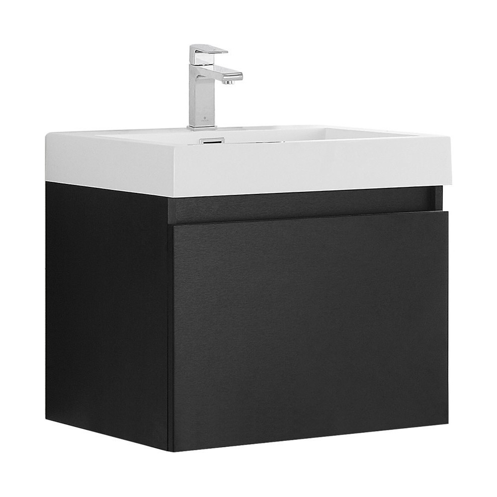 Fresca Nano 24" Black Modern Bathroom Cabinet w/ Integrated Sink