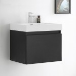 Fresca Nano 24" Black Modern Bathroom Cabinet w/ Integrated Sink