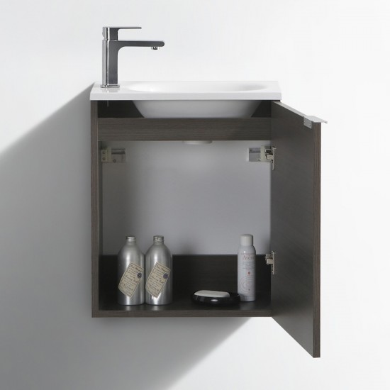 Fresca Valencia 20" Gray Oak Wall Hung Modern Bathroom Vanity