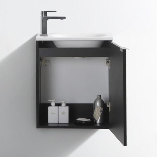 Fresca Valencia 20" Black Wall Hung Modern Bathroom Vanity